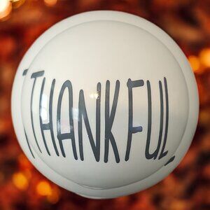 Decorative Ceramic Ball White and Black (Thankful)